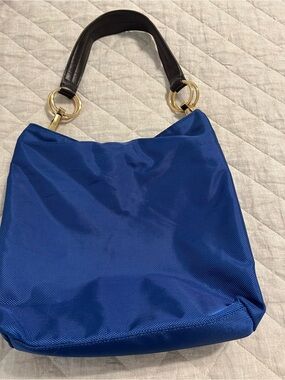 Women's Royal Blue Shoulder Bag with Gold Ring Details